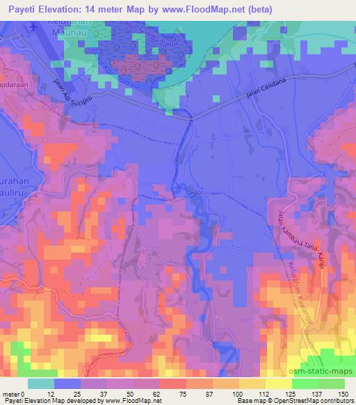 Payeti,Indonesia Elevation Map