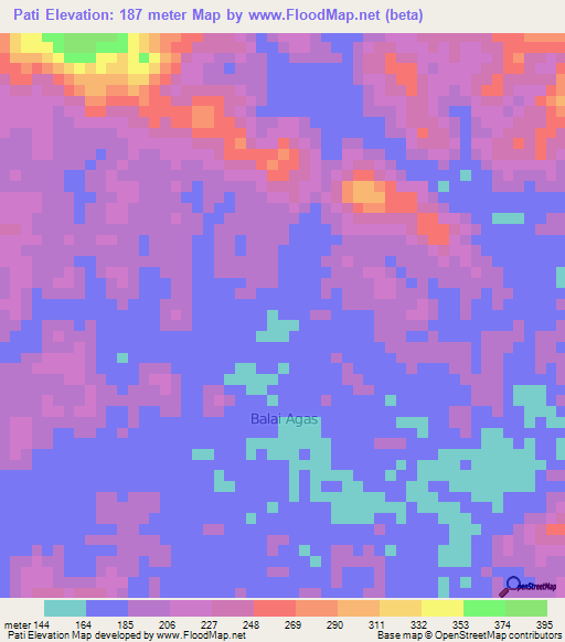 Pati,Indonesia Elevation Map