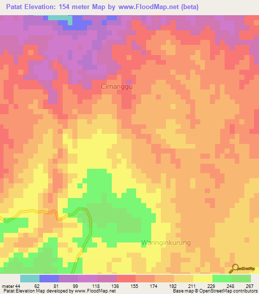 Patat,Indonesia Elevation Map