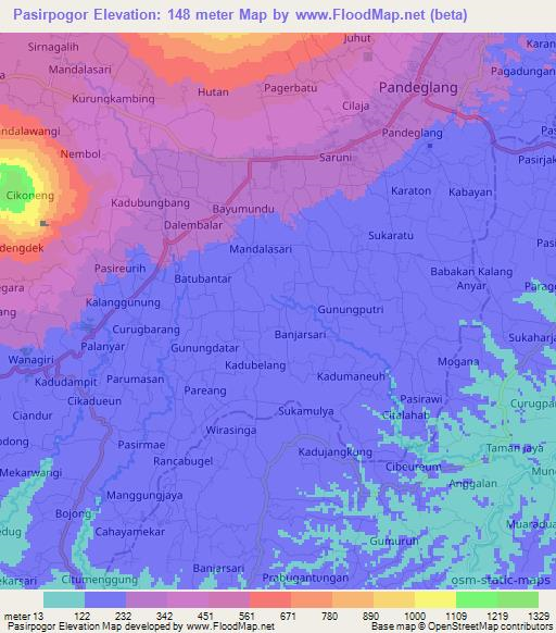 Pasirpogor,Indonesia Elevation Map