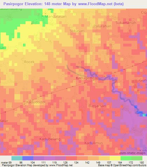 Pasirpogor,Indonesia Elevation Map