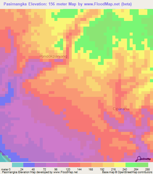 Pasirnangka,Indonesia Elevation Map