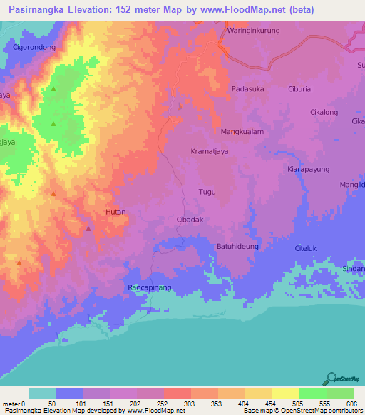 Pasirnangka,Indonesia Elevation Map