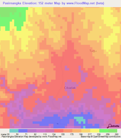 Pasirnangka,Indonesia Elevation Map