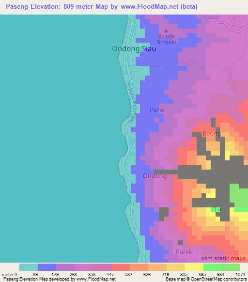 Paseng,Indonesia Elevation Map