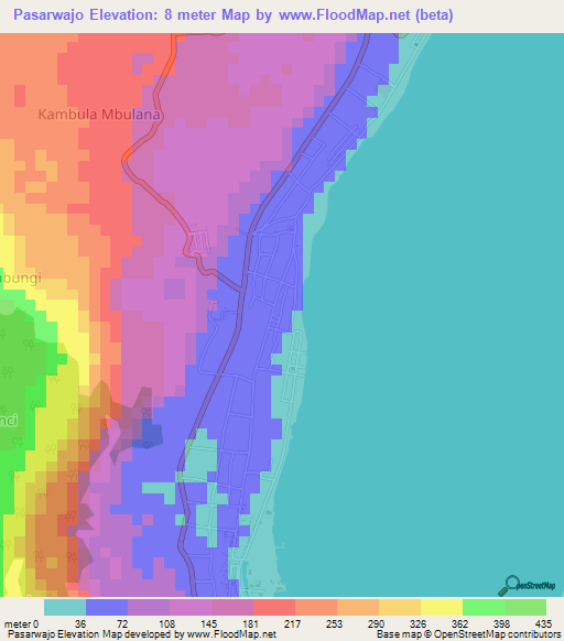 Pasarwajo,Indonesia Elevation Map