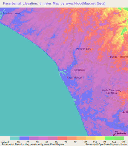 Pasarbantal,Indonesia Elevation Map