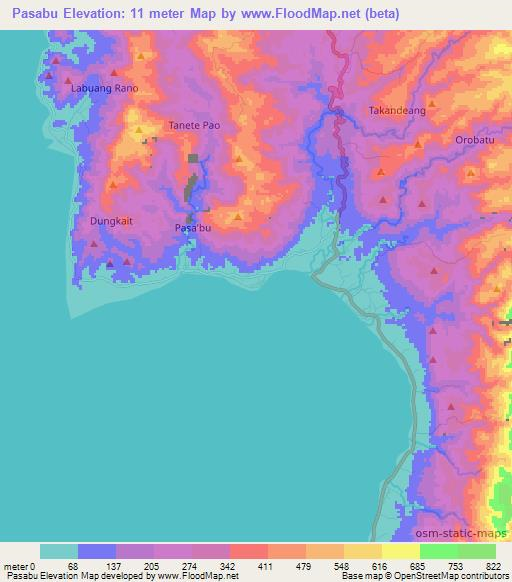 Pasabu,Indonesia Elevation Map