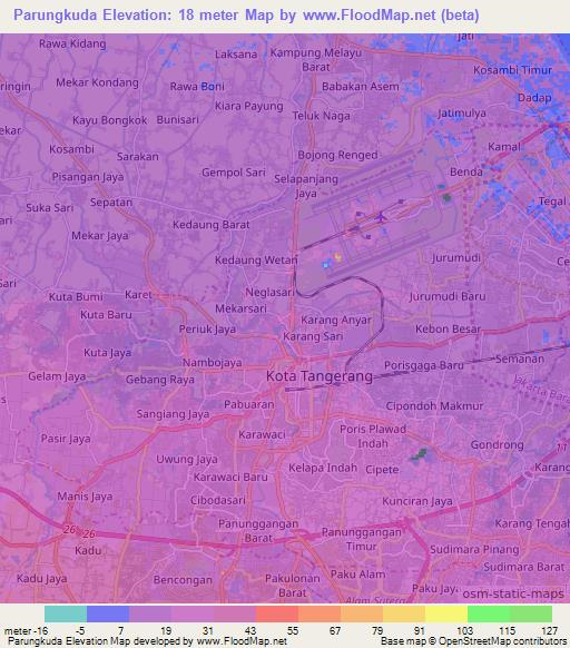 Parungkuda,Indonesia Elevation Map