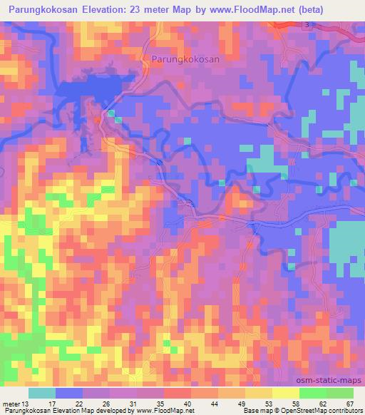 Parungkokosan,Indonesia Elevation Map