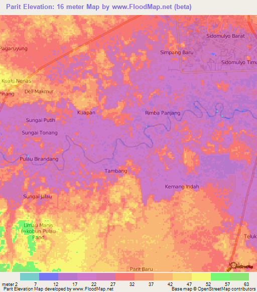 Parit,Indonesia Elevation Map