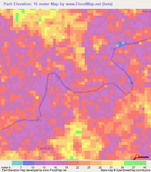 Parit,Indonesia Elevation Map