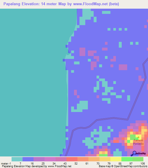 Papalang,Indonesia Elevation Map