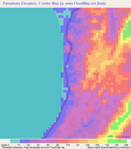 Pantaibatu,Indonesia Elevation Map