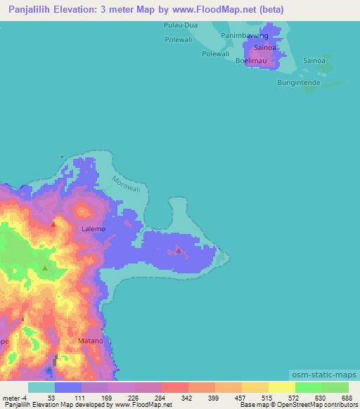 Panjalilih,Indonesia Elevation Map