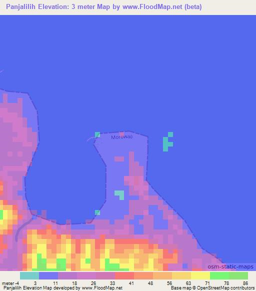 Panjalilih,Indonesia Elevation Map