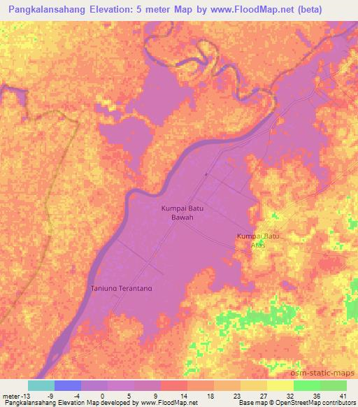 Pangkalansahang,Indonesia Elevation Map