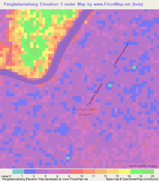 Pangkalansahang,Indonesia Elevation Map