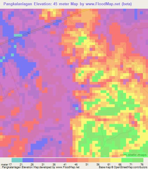 Pangkalanlagan,Indonesia Elevation Map