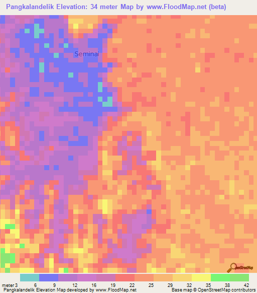 Pangkalandelik,Indonesia Elevation Map