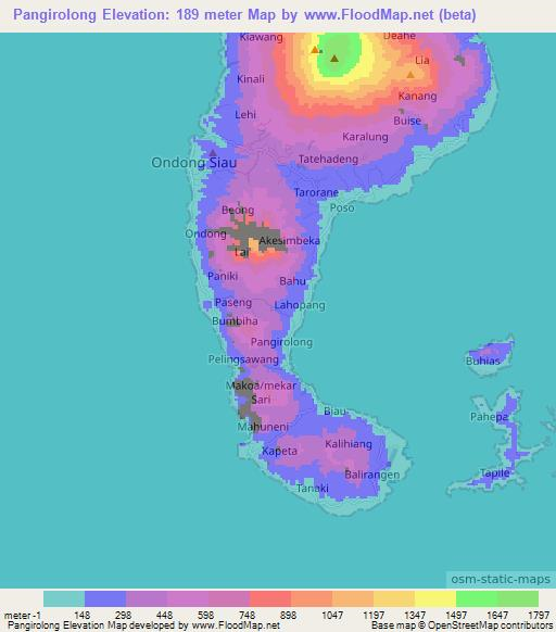 Pangirolong,Indonesia Elevation Map