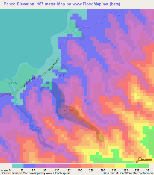 Panco,Indonesia Elevation Map