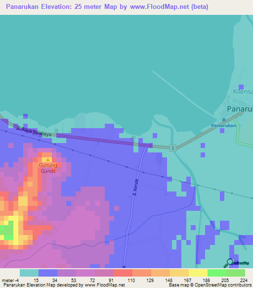 Panarukan,Indonesia Elevation Map