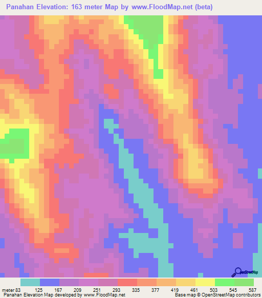 Panahan,Indonesia Elevation Map