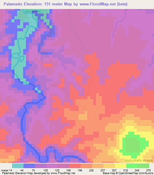 Palamedo,Indonesia Elevation Map