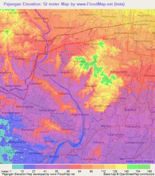 Pajangan,Indonesia Elevation Map