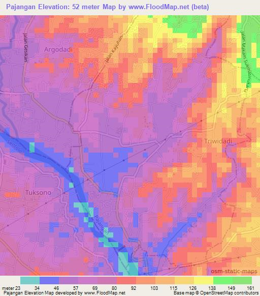 Pajangan,Indonesia Elevation Map