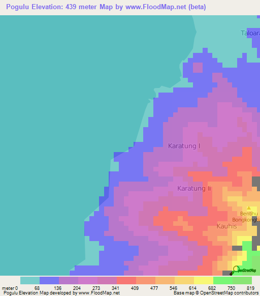 Pogulu,Indonesia Elevation Map