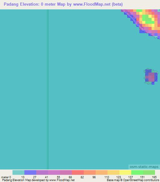 Padang,Indonesia Elevation Map