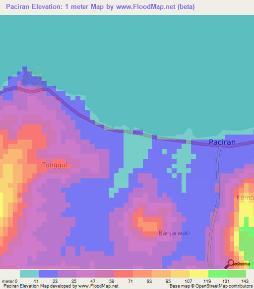 Paciran,Indonesia Elevation Map