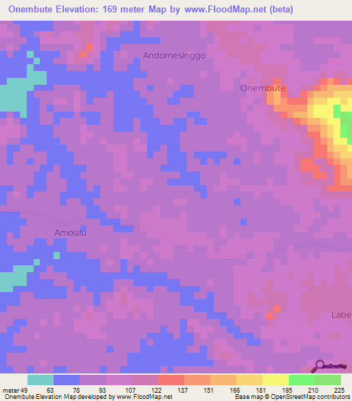 Onembute,Indonesia Elevation Map