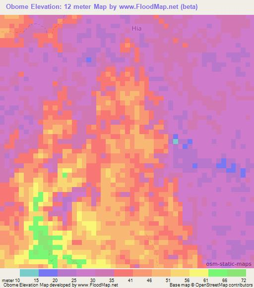 Obome,Indonesia Elevation Map