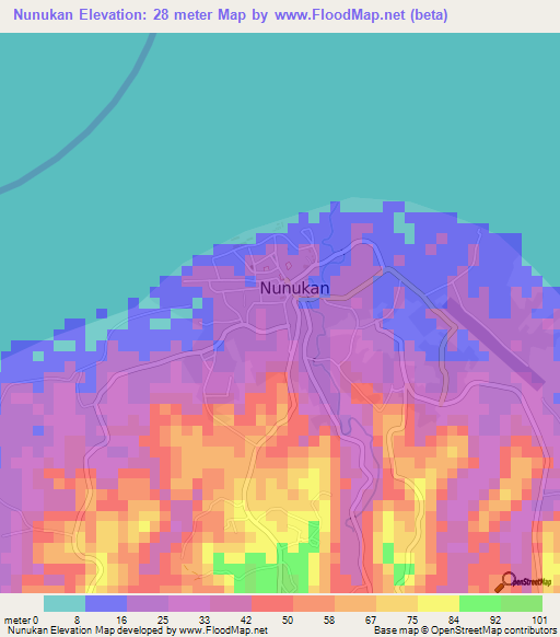 Nunukan,Indonesia Elevation Map