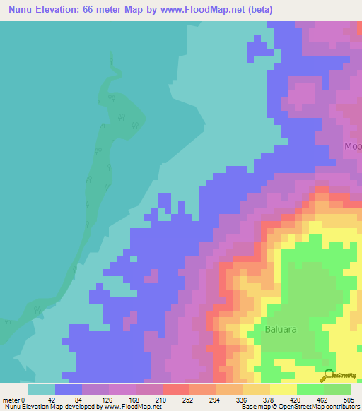 Nunu,Indonesia Elevation Map