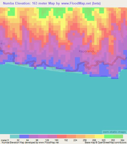 Numba,Indonesia Elevation Map