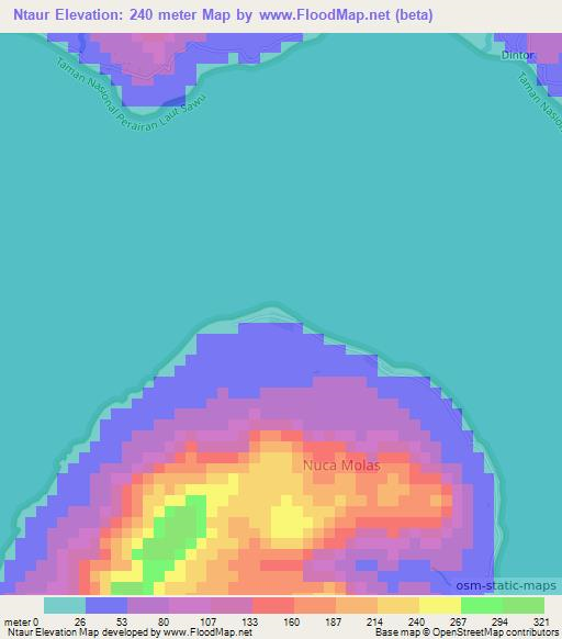 Ntaur,Indonesia Elevation Map