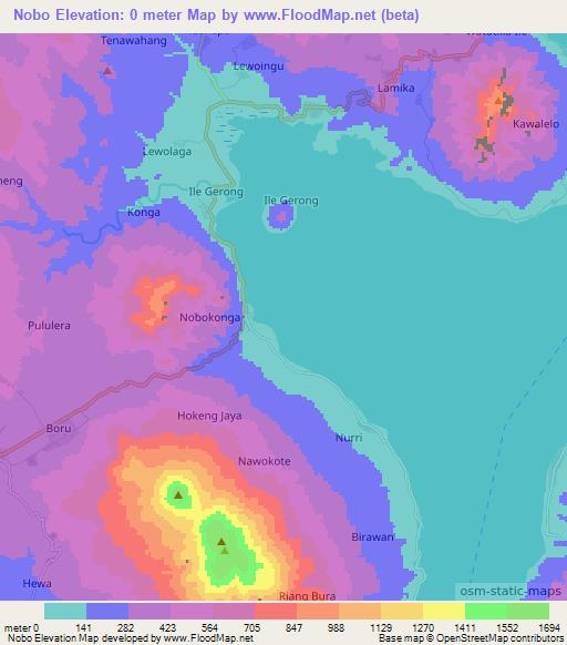 Nobo,Indonesia Elevation Map