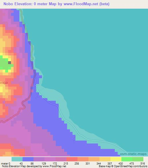 Nobo,Indonesia Elevation Map