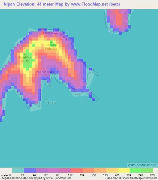 Nipah,Indonesia Elevation Map