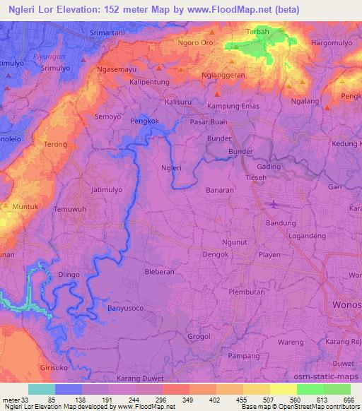 Ngleri Lor,Indonesia Elevation Map