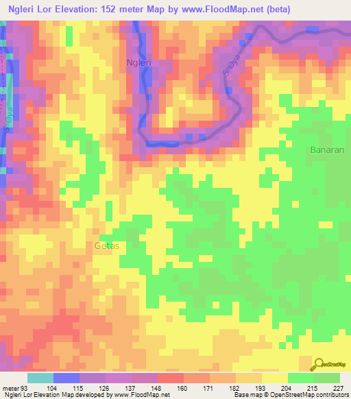 Ngleri Lor,Indonesia Elevation Map