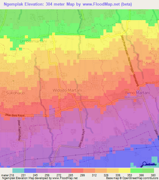 Ngemplak,Indonesia Elevation Map