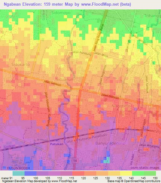 Ngabean,Indonesia Elevation Map