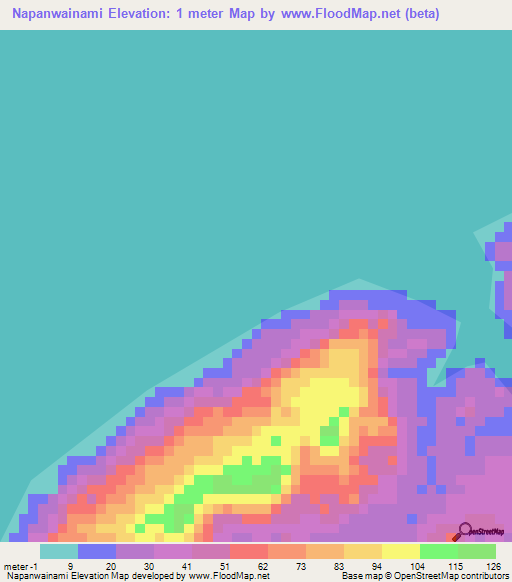 Napanwainami,Indonesia Elevation Map