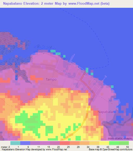 Napabalano,Indonesia Elevation Map