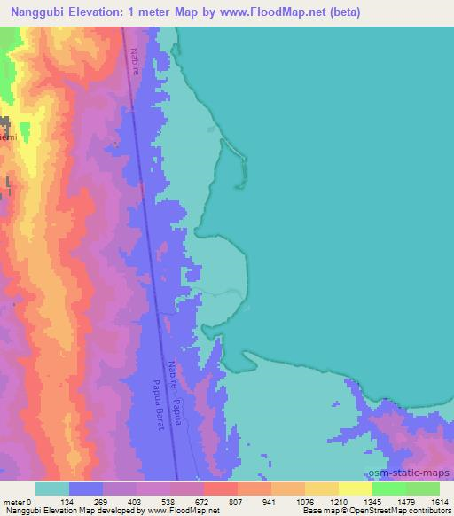 Nanggubi,Indonesia Elevation Map